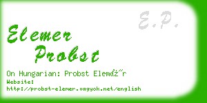 elemer probst business card